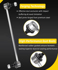 Two Piece Sway Bar Links Front Stabilizer Link Set For Ford Focus 2013-2018, Escape 2013-2018, C-Max 2013-2018, Mazda 3 2010-2013, Volvo C30 2008-2013, C70 2006-2013 Heavy Duty Front Suspension Upgrade, steel sway bar link with dust boot