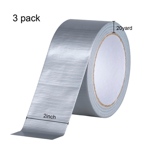 3 Pack Duct Tape Heavy Duty Waterproof Silver Duct Tape With Tough Adhesive For Indoor Outdoor Repairs Tear By Hand 60 Yards By 2 Inches Total