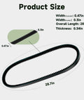 Rear Tine Tiller Drive Belt Replacement For Earthquake Versa Tiller, 12x728 Type 4L showing dimensions and tooth design