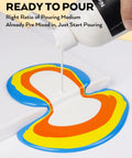 14 Colors Acrylic Pour Paint Kit With Premixed High Flow Paints 8.45oz Bulk Set pouring paint onto canvas