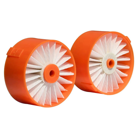 Two orange and white replacement filters for BSV2020G and BSV2020P Powerseries Extreme cordless stick vacuum, 6 pack.
