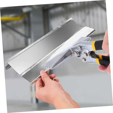 Person using Ergonomic Hand Seamer Tool For Metal Bending With Built Tough Durable Construction And Wide Head For HVAC Ductwork And DIY Projects