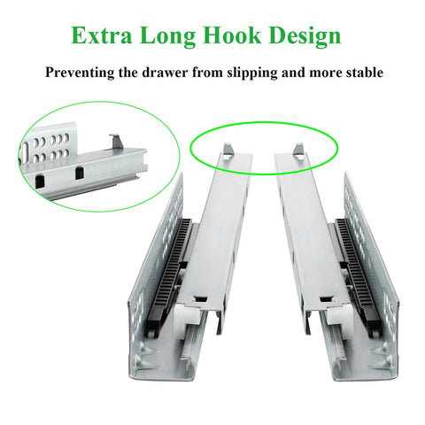 Six Pairs 16 Inch Soft Close Undermount Drawer Slides Beefy Full Extension Steel Ball Bearing Action Bottom Mount 100 Lb