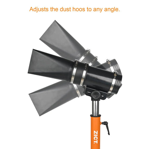 Adjustable Dust Hood With Floor Stand for Woodworking Dust Collector System angle adjustment display