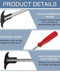 Oil Seal Removal Tool With Dual Hook Tips Heavy Duty Puller Kit showing double hooked head and ergonomic handle design
