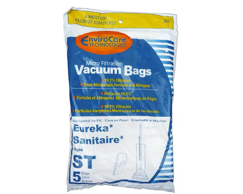 Replacement Micro Filtration Vacuum Bags For Eureka Sanitaire Type ST Uprights, 40 Pack in retail packaging