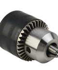 High Quality Rock Solid One Half Inch Drill Chuck With Secure Morse Taper Two Mounting Comes With Key For Precise Metal Or Wood Drilling On Lathe Tailstock Built For Serious Shop And Garage Use Making Your Work Simple And Fast To Handle close-up