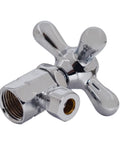 Polished chrome cross handle of Traditional Pedestal Lavatory Kit With Cross Handles In Polished Chrome For A Clean No Fuss Bathroom Upgrade Includes Compression Angle Stops Adapters Bullnose Risers Sure Grip Flanges And All Necessary Hardware