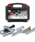 Beefy Heavy Duty Steering Wheel Puller Tool Set With Storage Case For Most Domestic And Imported Vehicles, 14 Pcs Kit Includes Yoke