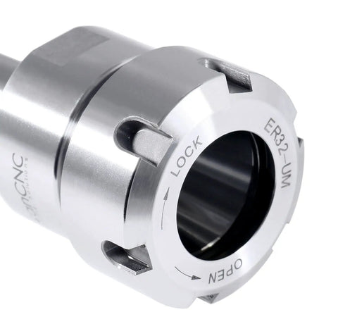 MT2 Shank ER32 Collet Chuck For CNC Milling, 8000 RPM Max, Three Eighths Inch Drawbar End, Ultra Precision 0.0002 Inch TIR, Collet Capacity 0.08 To 0.787 Inch, Slotted Nut, Built Tough With High Grade Tool Steel.