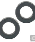 Two Pack FT240-43 Ferrite Toroidal Core For EMI And RFI Suppression, 2.4 inch diameter, grey black color, laid flat