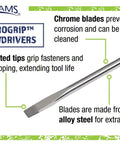 Endurogrip And Supertorque 19 Piece Premium Pro Grade Mixed Screwdriver Set special alloy steel chrome blade detail