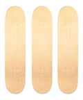 Blank Maple Skateboard Decks Set Of 3, 31 X 8 Inches, 7-Layer Maple With Double Tail, Lightweight Durable Boards For Street, Park Or Pro Tricks