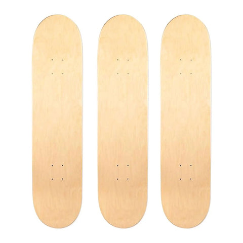 Blank Maple Skateboard Decks Set Of 3, 31 X 8 Inches, 7-Layer Maple With Double Tail, Lightweight Durable Boards For Street, Park Or Pro Tricks