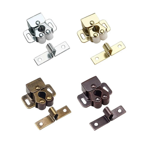 Premium 10 Pack Cabinet Latches For Automatic Sliding Door Stops and Anti Collision Hardware with Built In Spring Mechanism in various finishes