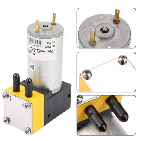 24V Slick Miniature Diaphragm Vacuum Pump With 0.4 To 1 L Per Min Flow For Air And Liquid, Quiet Micro Vacuum Pump in detail view