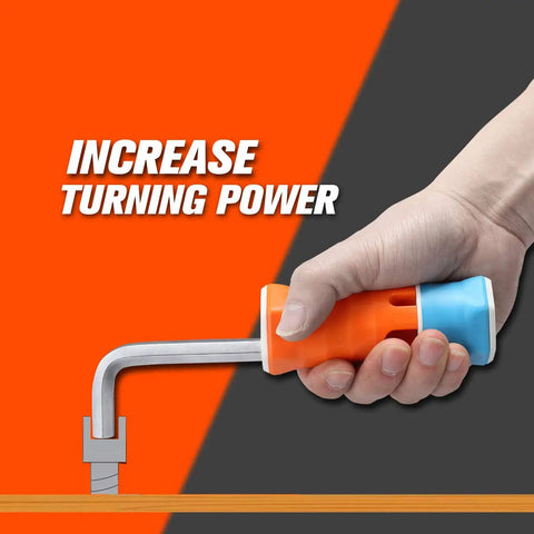 Hand using T-handle on Heavy Duty Long Arm Hex Key Set With Ball End For SAE And Metric Allen Wrenches, Industrial Grade S2 Steel