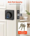 Full Metal Single Cylinder Deadbolt Lock Keyed One Side Comes With Three Heavy Duty Keys Matte Black Finish on door