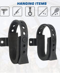 Two Piece Gun Rack Mount Kit For Rigid MOLLE Panels With Quick Release Rubber Straps shown in closeup view.