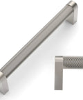 10 Pack Brushed Satin Nickel Knurled Cabinet Pulls With 5 Inch Hole Centers For Kitchen Cabinets Durable Handles Hardware Smooth Glide
