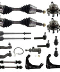Front Upper Control Arm Ball Joint Suspension Kit For Chevy Yukon, complete heavy duty steering repair assembly parts.
