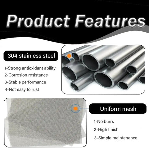 304 stainless steel wire mesh sheets shown with antioxidant features and uniform mesh, part of 6 Pieces Stainless Steel Wire Mesh Sheets 20 Mesh Fine Screen 21x15cm Each Heavy Duty Woven Metal Mesh For Covering Air Bricks And Vents Preventing Mice, Rodents, Insects, And Squirrels, Easy Install For Indoor Or Outdoor Use