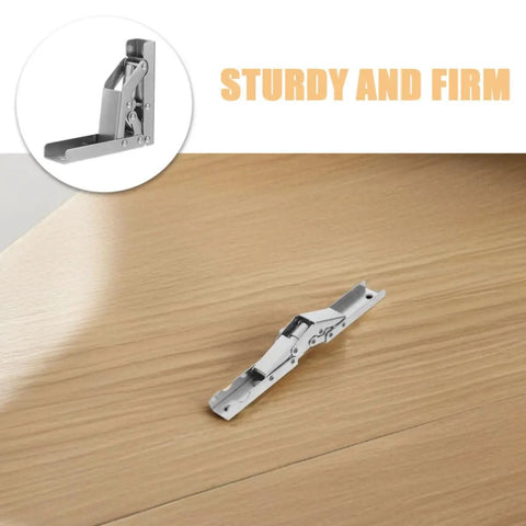 4 Pack Silver Corner Cabinet Hinges With Short Arm And Wide Angle Design shown on wooden surface
