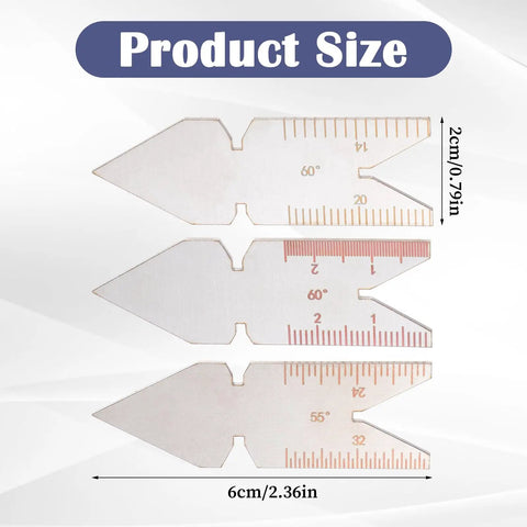 Three Piece Stainless Steel Fishtail Center Gauge Set For Thread Pitch Measurement 55 Degree And 60 Degree Gauge For Lathe Tools