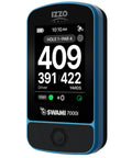 Swami 7000i Touchscreen Golf GPS Rangefinder With Two Point Five Inch Color Display, showing golf course data.
