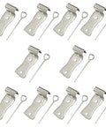 Ten sturdy iron brackets and clips from the Heavy Duty Zig Zag Spring Repair Kit For Couches Chairs And Beds.