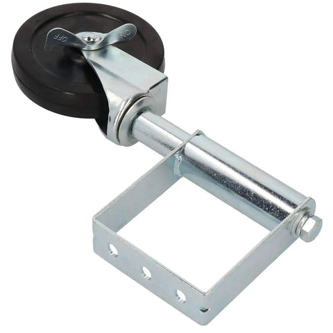 Spring Loaded Gate Wheel Caster For Farm Gates Heavy Duty 5 Inch Aluminum Wheel with damping, white, auto height adjustment