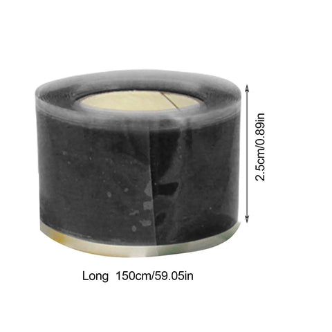 Leak Proof Silicone Tape That Sticks Like A Champ No Glue Needed, Self Fusing Pipe Wrap for Plumbing Repairs shown in roll, 2.5cm x 150cm.
