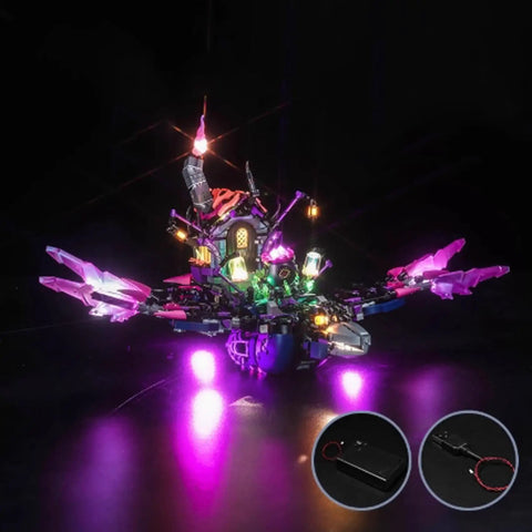 Lit LED Light Kit For 71478 Airships Model Luminaire Only Not Included Classic Edition, displayed with colorful glow