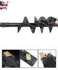 12 Inch By 48 Inch Auger Bit With 2 Inch Hex Collar For Skid Steer Post Hole Digger Attachment, heavy-duty black metal bit with teeth