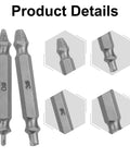 Close-up of 6 Piece Damaged Screw Extractor Kit For Stripped Screws And Bolts, Universal Drill Bit Remover Set details