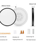 Totally Smart 12 Inch Flush Mount LED Ceiling Light 24W Dimmable White and RGB with accessories displayed