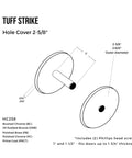 Diagram of Door Knob Filler Plate For Old Holes, Dummy Deadbolt Cover With No Show Screws, 2 5/8 Inch Diameter, Adjustable Filler Plate For Privacy.