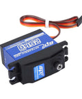 Heavy Duty Digital Servo Motor With 360 Continuous Rotation And Reinforced Metal Gears Dropping 25kg Of Badass Torque, side view.