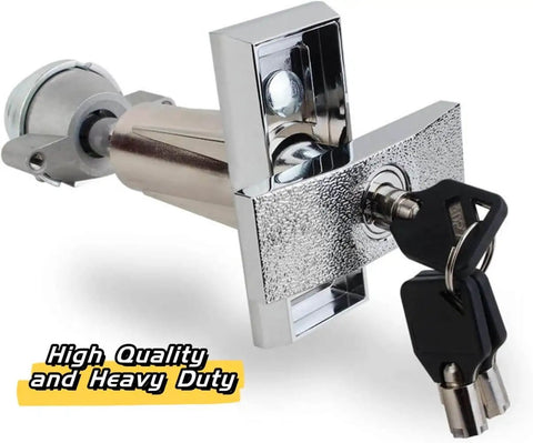 Universal T Handle Vending Machine Lock with Keys, heavy duty zinc-plated hardware, shown with included keys