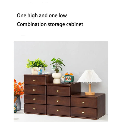 Solid Wood Desktop File Cabinet With Four Drawers Home Office Organizer For Papers And Supplies White Finish Compact Countertop