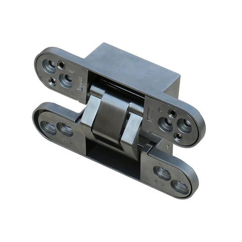 Heavy Duty Concealed Wood Door Hinge Stainless Steel Adjustable Hidden 180 Degree Silent Cabinet Hardware Single Unit Smooth Operator Design.