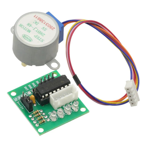 Two Pack 5V 4-Phase 28BYJ-48 DC Stepper Motor With ULN2003 Driver Board for Arduino Raspberry Pi DIY Projects, top view