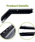 30 Inch 45 Degree Angled Spring Loaded Mud Flap Hanger Built Tough With Heavy Duty Black Powder Coated Steel, 1 Pair in close-up.
