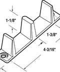 Heavy Duty Sliding Closet Door Bottom Guide Set Of 2 Rugged White Plastic Bypass Stabilizer For 1 3 8 Inch Panels size and dimensions diagram.