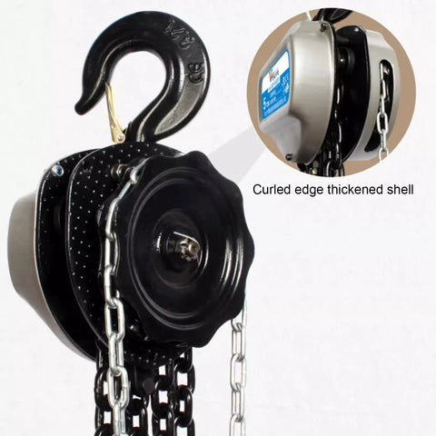 Hella Tough Hand Chain Hoist 2 Ton 4400 Pounds Capacity 19 Foot Lift Height G80 Alloy Chain with dual swivel hooks