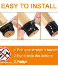 Crazy Easy Silicone Chair Leg Protectors For Hardwood Floors 24 Pack Slip On Floor Caps installation steps illustration