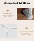 Hella Sturdy Queen Size Canopy Bed Frame Posts With Four Corner Stainless Steel Brackets For Universal Metal Wood Bedroom Setup, showcasing extended feet and tee joint connectors.