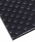 Close-up of bubble textured ultra comfy anti fatigue mat with Dyna Shield Sof Tred for industrial and commercial worksites, black.