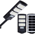 JUDYSSY Outdoor Waterproof Solar Street Light Led Wall Light, Outdoor Dusk to Dawn Solar Flood Light, showcasing solar panel and light.