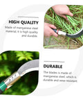 Two Piece Manganese Steel Weeding Sickle With Short Handle Grass Cutter for gardening use, showing high quality and durable materials.
